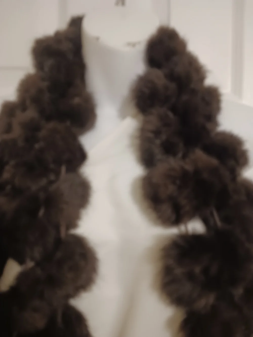 Vintage Brown Mink Pom-Pom Fur Scarf Wrap 6
